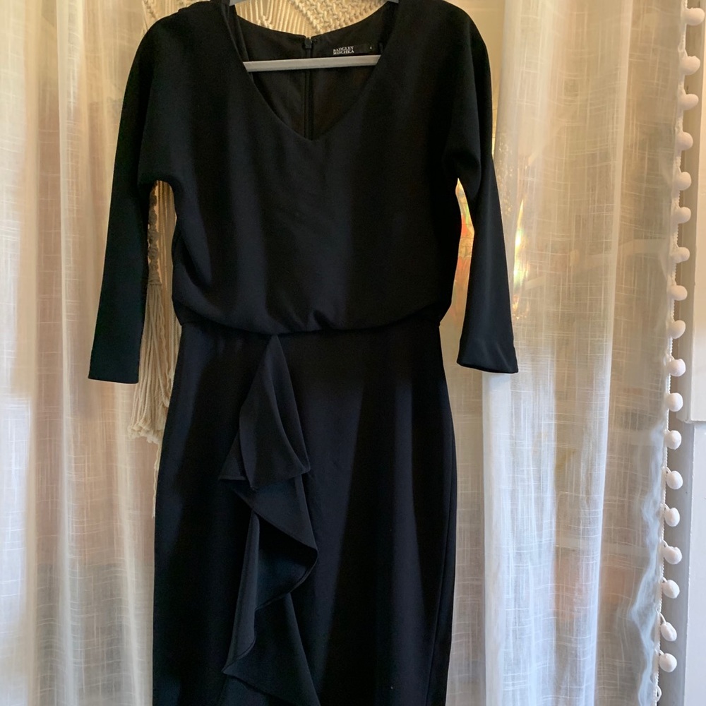 Black dress long sleeve and ruffle